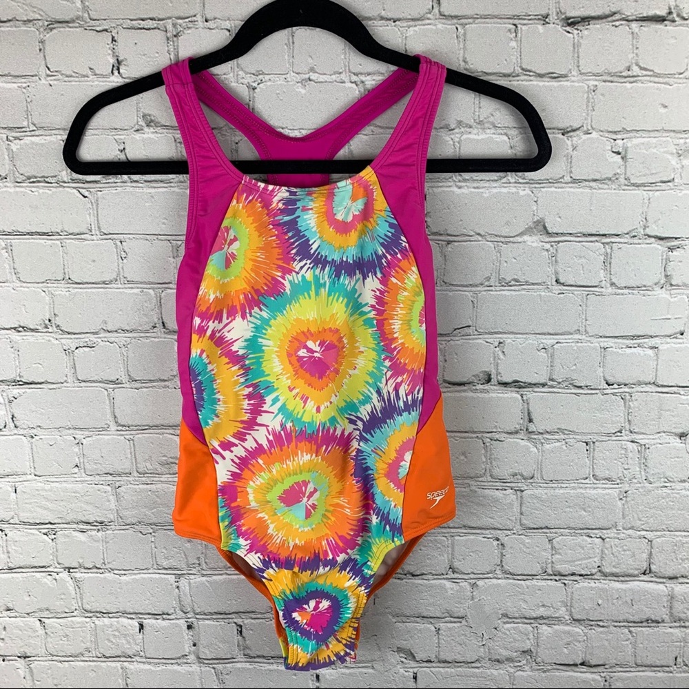 Speedo Swimsuit One Piece RacerBack Pink/Orange